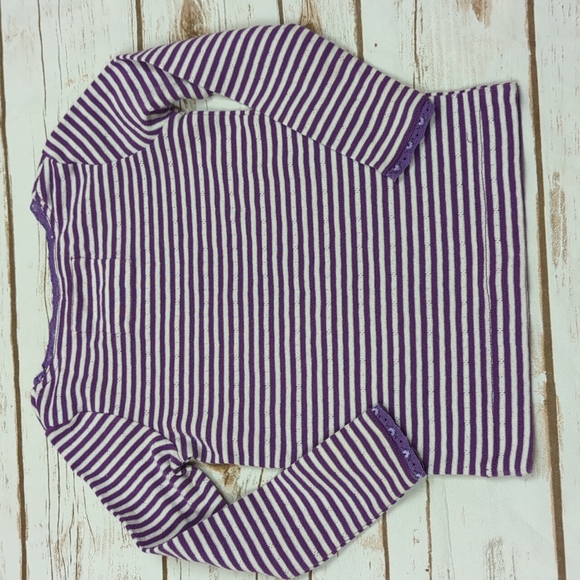 Mini Boden Purple Pointelle Striped Shirt 2-3Y - Picture 6 of 6